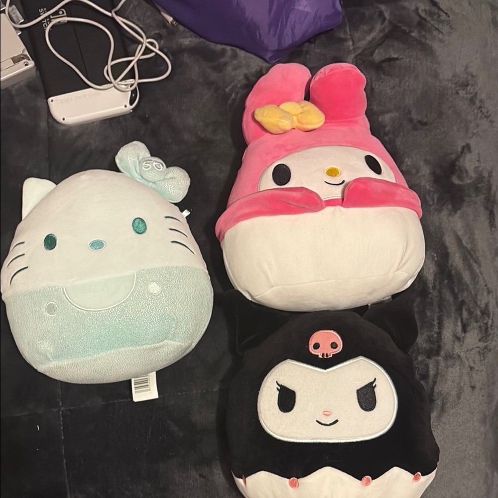 Hello kitty trio set Sanrio squishmallows Plush Accessories Collection